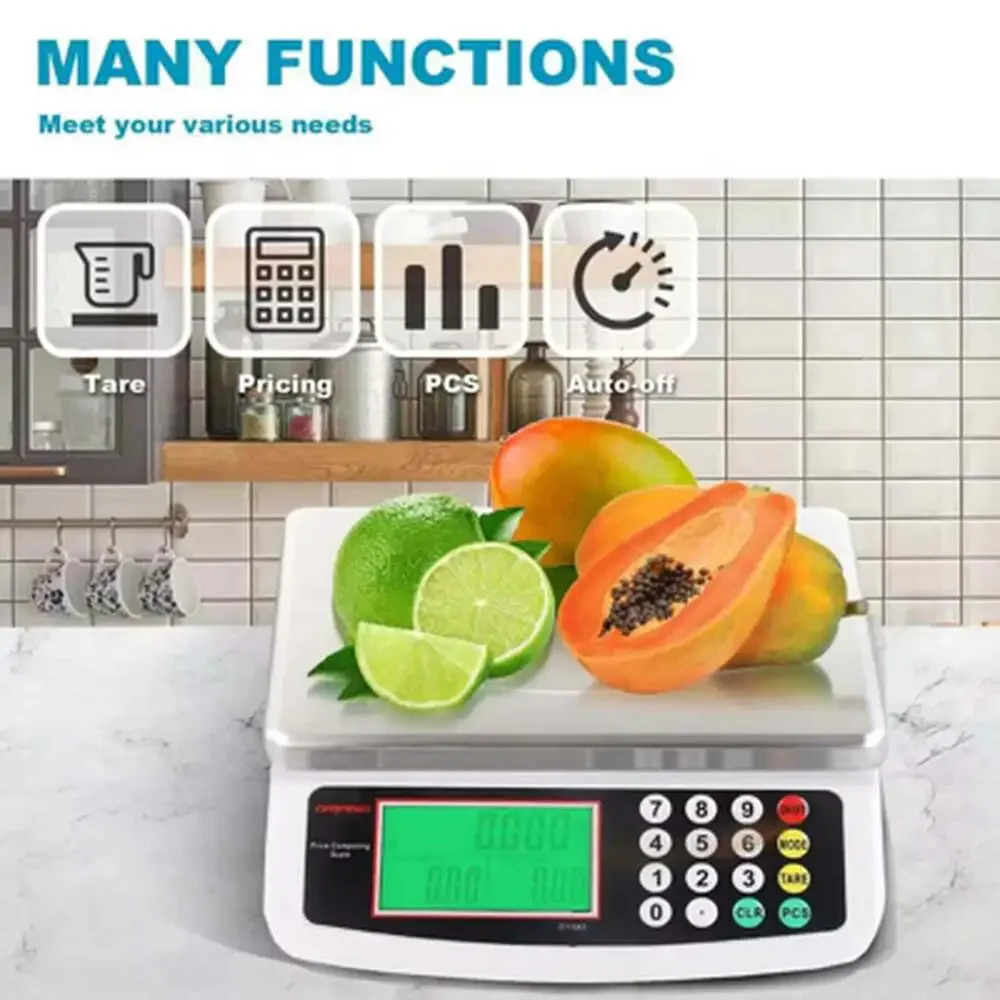 Digital Kitchen Scale 30Kg Stainless Steel Food Scale with LCD Display and Price